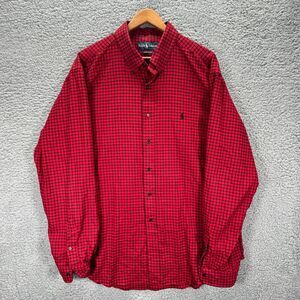 Polo Ralph Lauren Vintage Checkered Red Black Shirt Men's 2XL XXL
